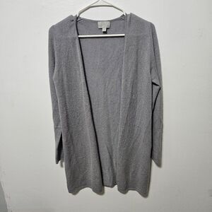 PURE COLLECTION Womens 100% Cashmere Open Cardigan Sweater  Size Small Grey